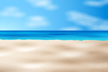 Fototapeta na wymiar Tropical Beach landscape. Sea panorama. Vector background illustration
