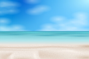 Fototapeta na wymiar Tropical Beach landscape. Sea panorama. Vector background illustration