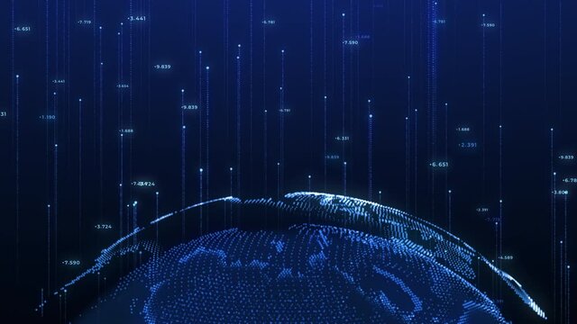 digital world map futuristic abstract background, big data technology