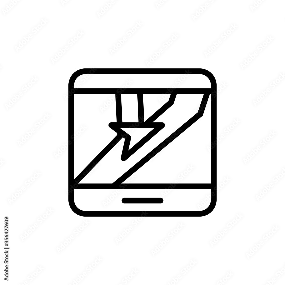 Poster gps, tablet, map icon. simple line, outline vector elements of navigation icons for ui and ux, websi