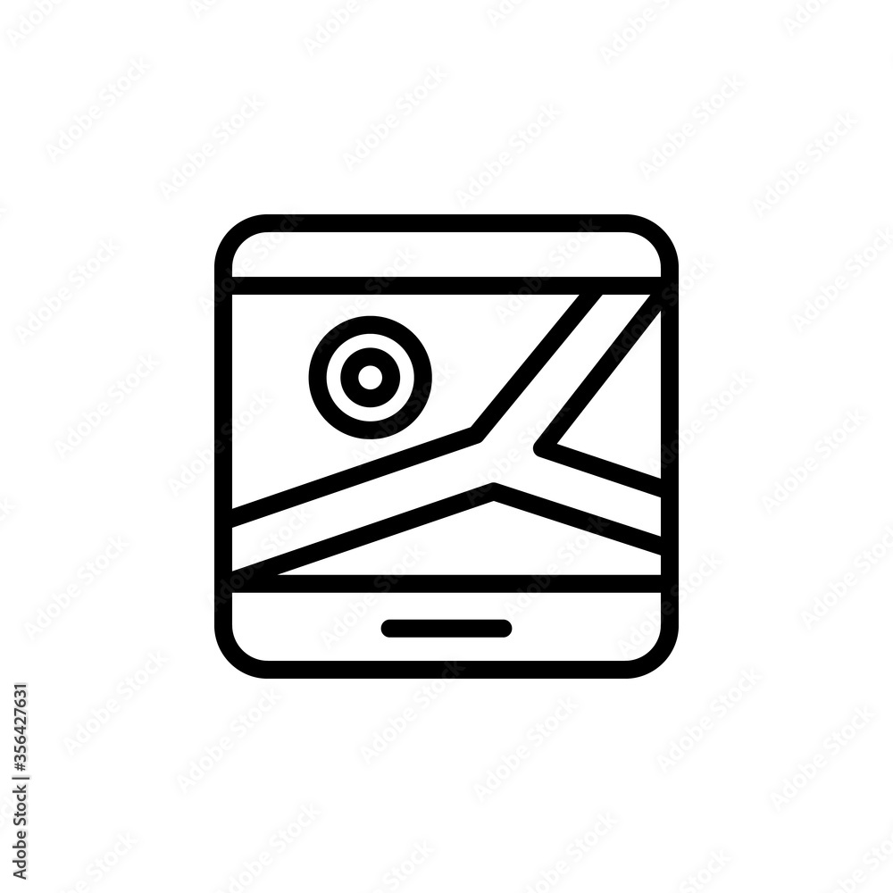 Poster map, tablet icon. simple line, outline vector elements of navigation icons for ui and ux, website or