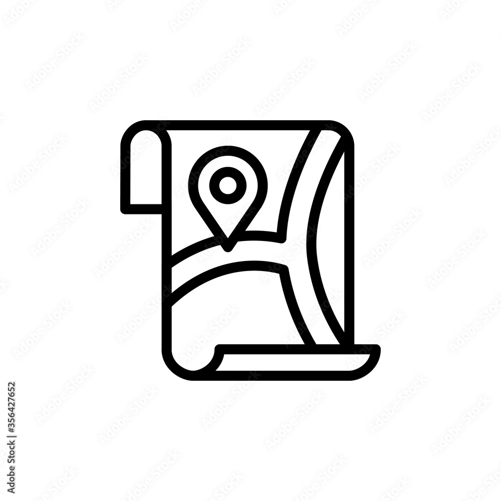 Poster gps, map icon. simple line, outline vector elements of navigation icons for ui and ux, website or mo