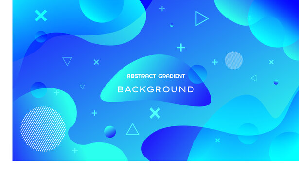 Modrn blue gradient background design with triangles, circles, waves and elements. Layout for banners, landings, labels etc. High resolution, in trendy liquid shape style. Eps 10 vector