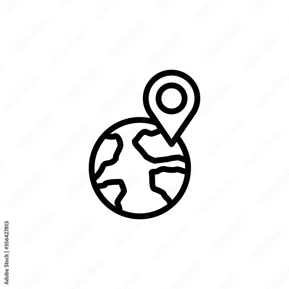 Poster earth, location icon. simple line, outline vector elements of navigation icons for ui and ux, websit