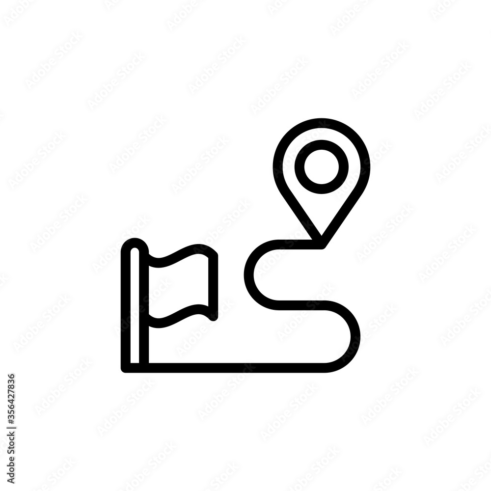 Poster route, map icon. simple line, outline vector elements of navigation icons for ui and ux, website or 