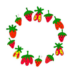 Circle shaped STRAWBERRY set.