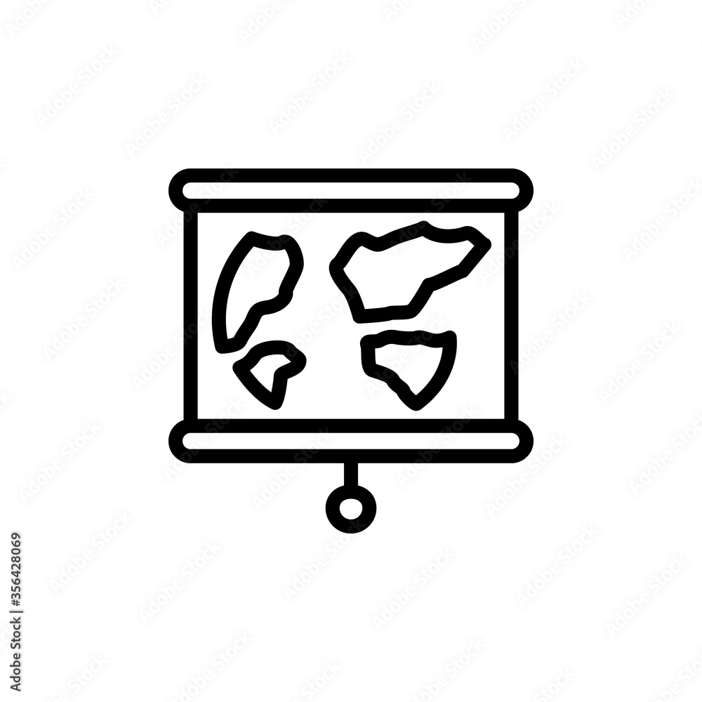 Poster presentation, map icon. simple line, outline vector elements of navigation icons for ui and ux, webs