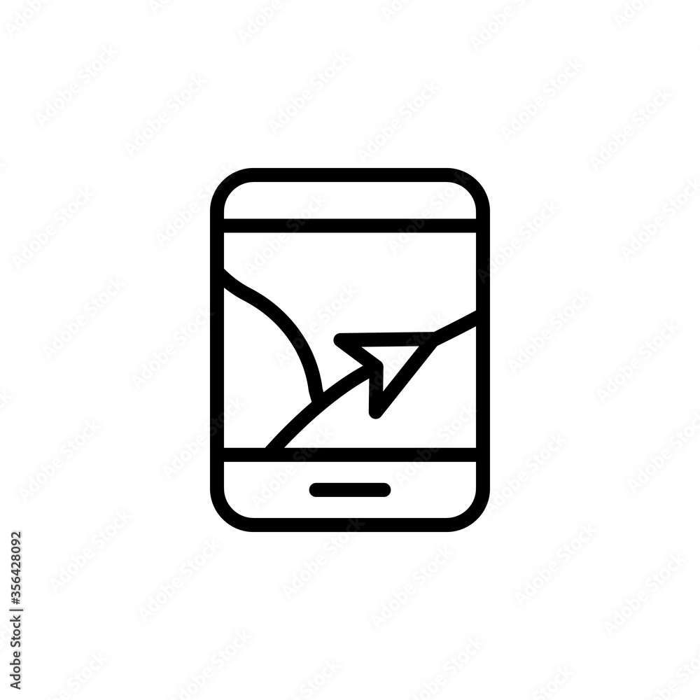 Poster gps, phone, map icon. simple line, outline vector elements of navigation icons for ui and ux, websit