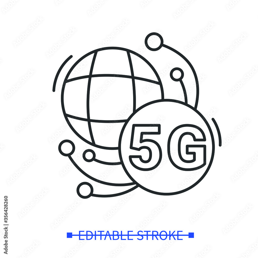 Poster 5g connecting icon. global 5th generation internet connection sign. worldwide telecommunication and 