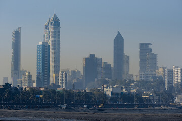 Beautiful skyline Mumbai city, In the middle of the ocean