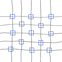 Seamless linear pattern on a white background. Abstract vector geometric pattern with the intersection of thin straight lines. 