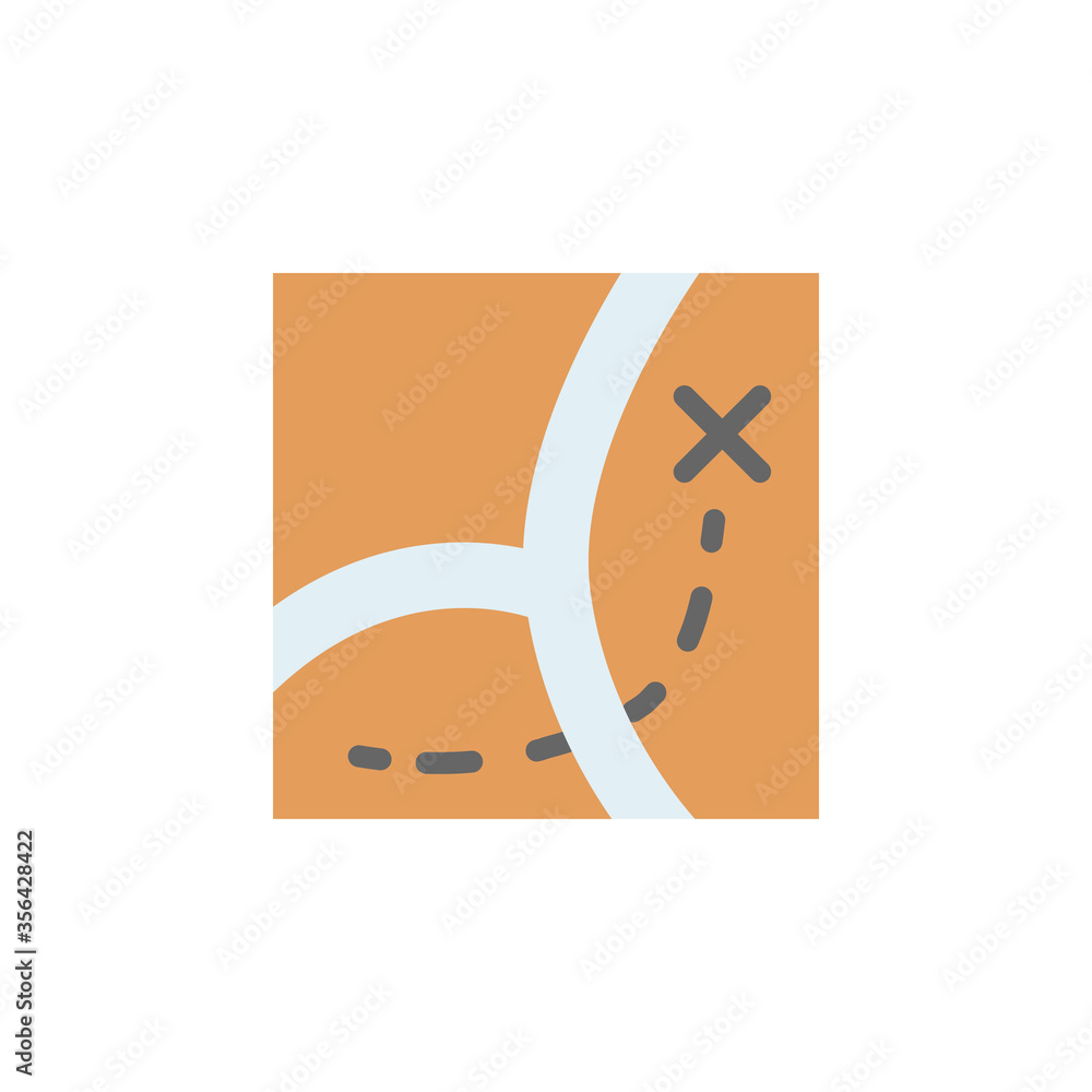 Poster route, map icon. simple color vector elements of navigation icons for ui and ux, website or mobile a