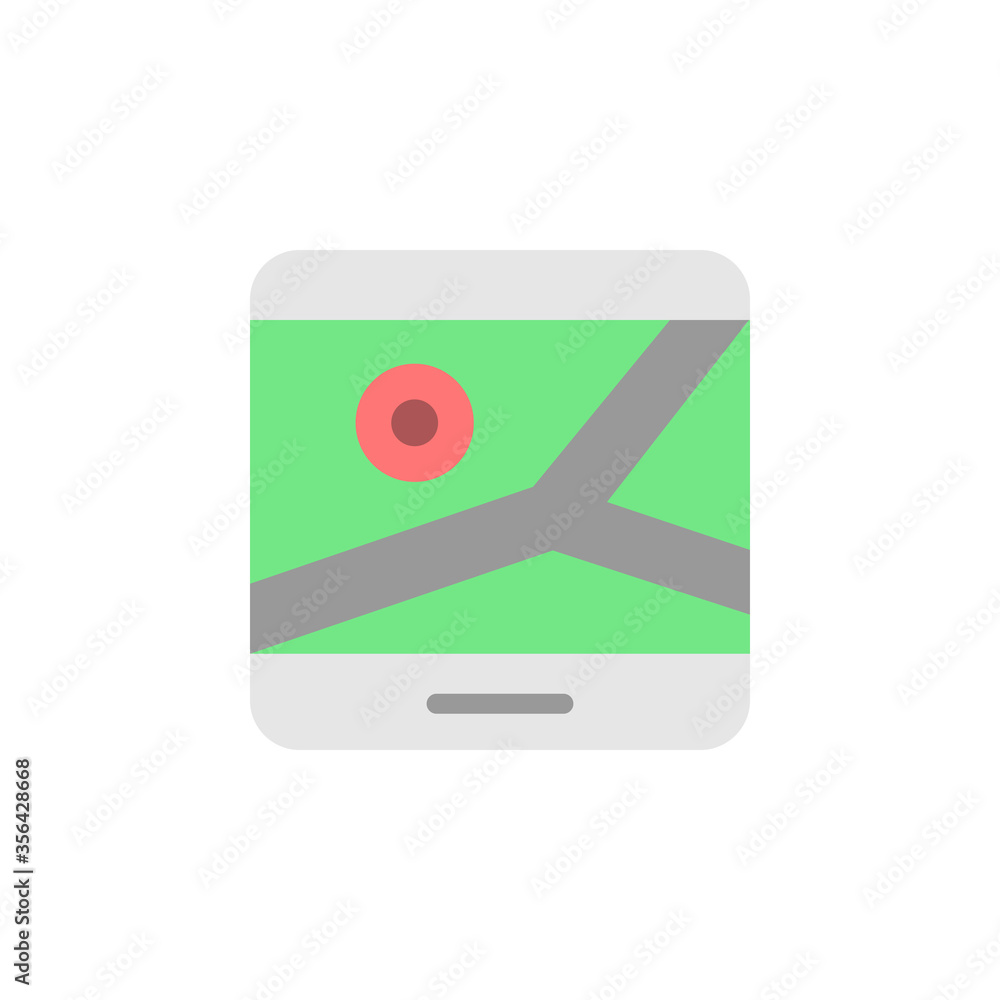 Poster map, tablet icon. simple color vector elements of navigation icons for ui and ux, website or mobile 