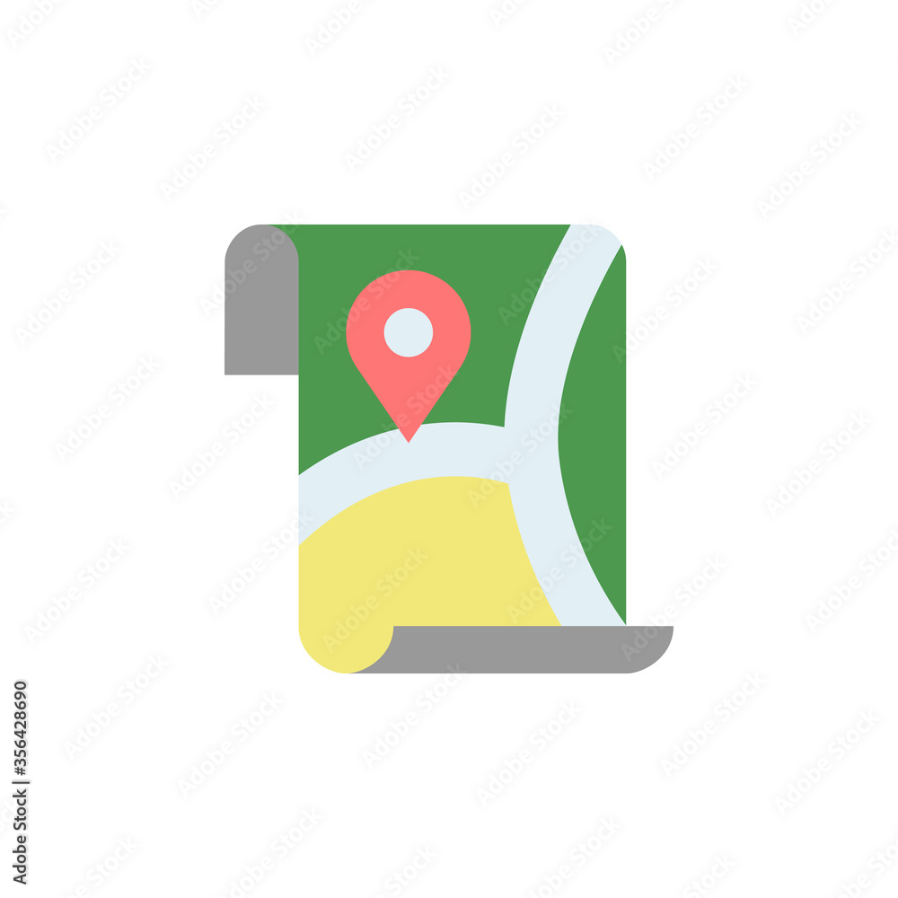Poster gps, map icon. simple color vector elements of navigation icons for ui and ux, website or mobile app