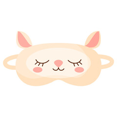 Children sleep mask lamb on white background. Face mask for sleeping human isolated in flat style