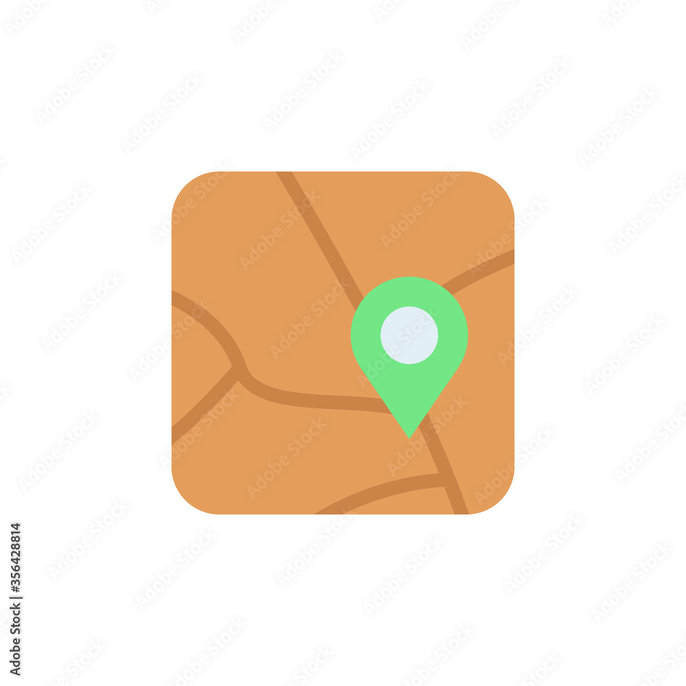 Poster map, gps icon. simple color vector elements of navigation icons for ui and ux, website or mobile app
