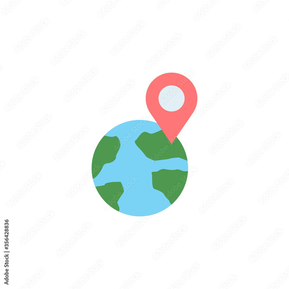 Poster earth, location icon. simple color vector elements of navigation icons for ui and ux, website or mob