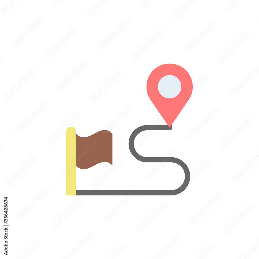 Poster route, map icon. simple color vector elements of navigation icons for ui and ux, website or mobile a