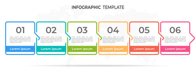 Modern timeline infographic 6 options.