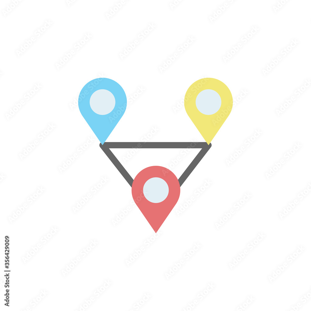 Poster route, map icon. simple color vector elements of navigation icons for ui and ux, website or mobile a