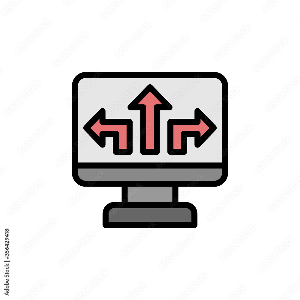 Poster monitor icon. simple color with outline vector elements of navigation icons for ui and ux, website o
