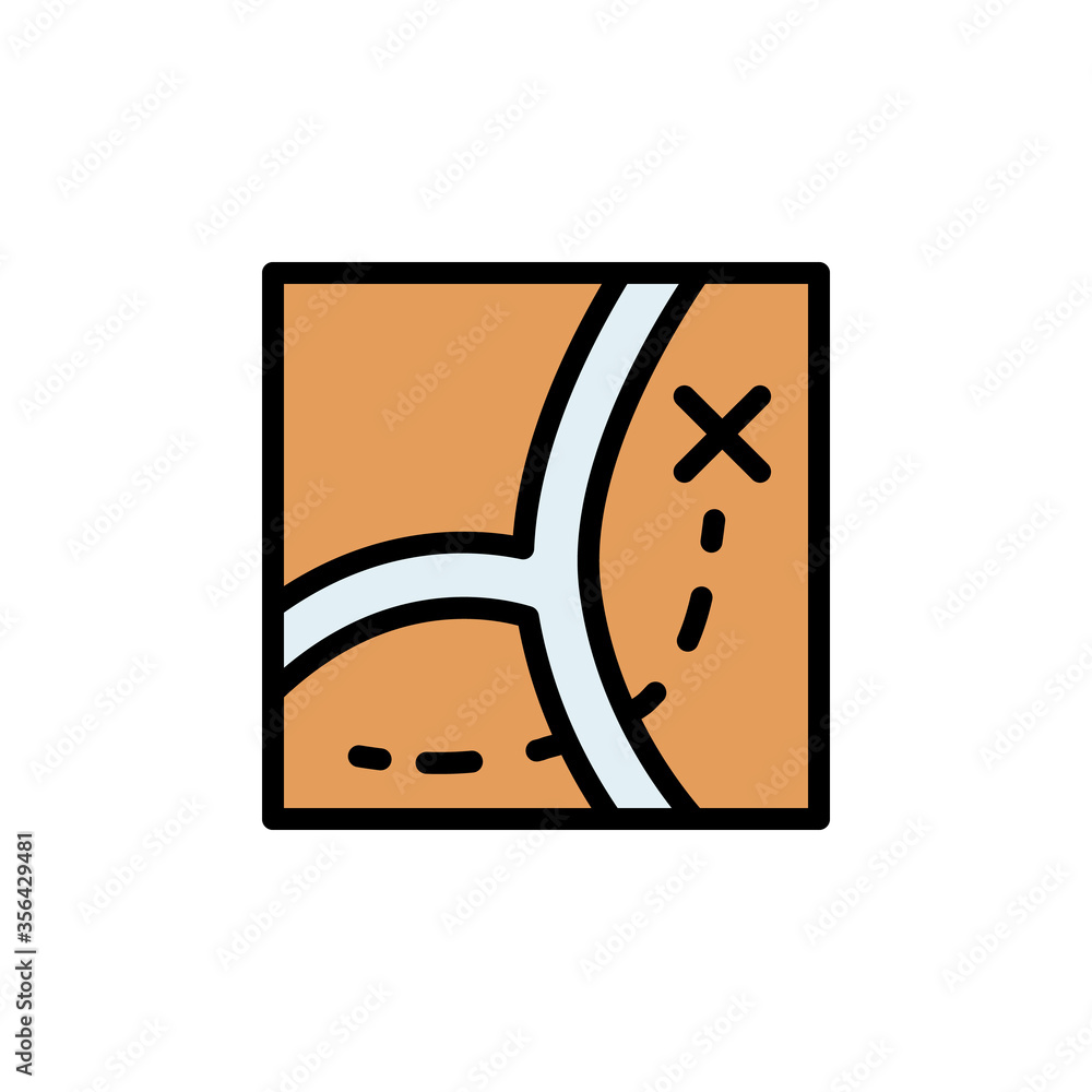 Poster route, map icon. simple color with outline vector elements of navigation icons for ui and ux, websit