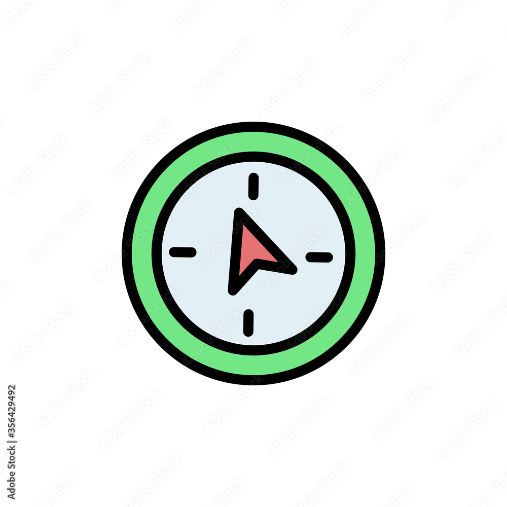 Poster compass icon. simple color with outline vector elements of navigation icons for ui and ux, website o