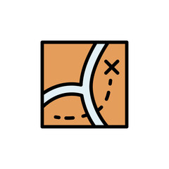 Route, map icon. Simple color with outline vector elements of navigation icons for ui and ux, website or mobile application