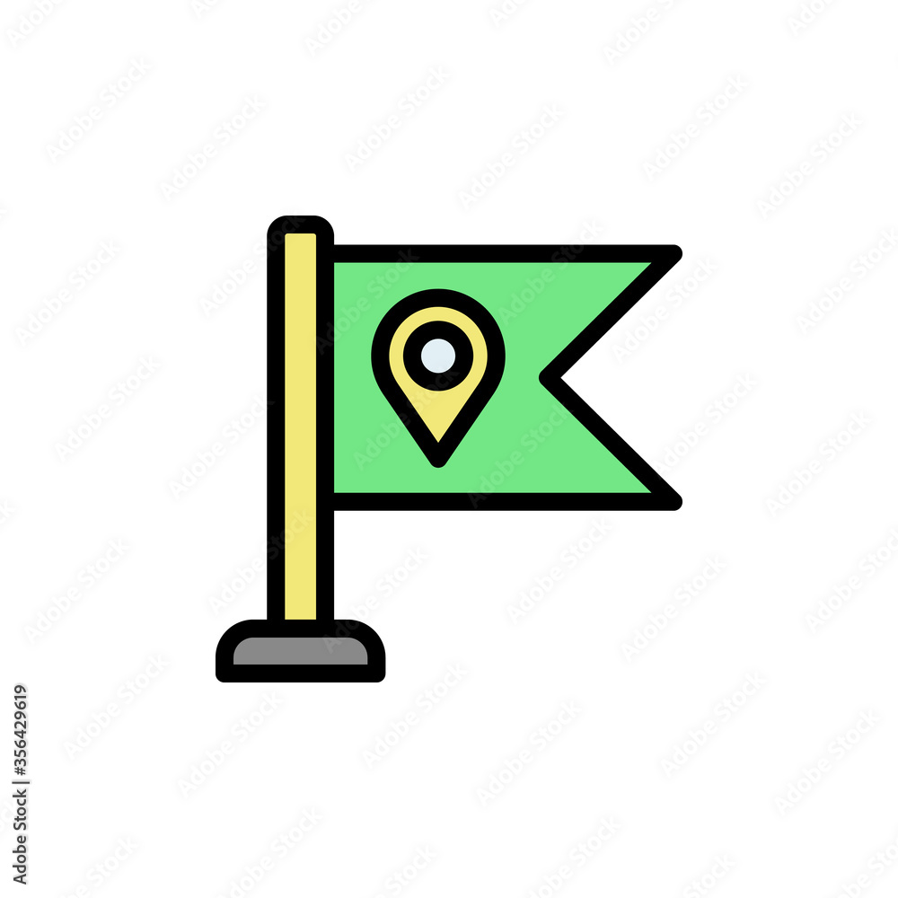 Poster flag icon. simple color with outline vector elements of navigation icons for ui and ux, website or m