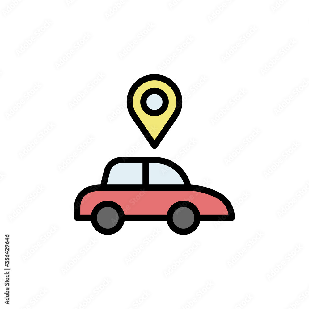 Poster car, map icon. simple color with outline vector elements of navigation icons for ui and ux, website 