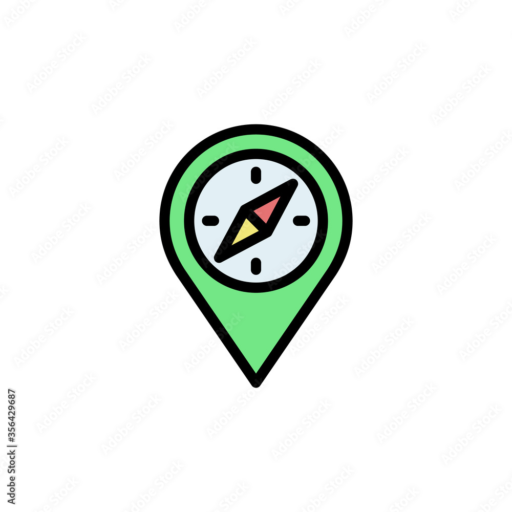 Poster placeholder, compass icon. simple color with outline vector elements of navigation icons for ui and 