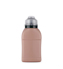 Plain small brown plastic bottle