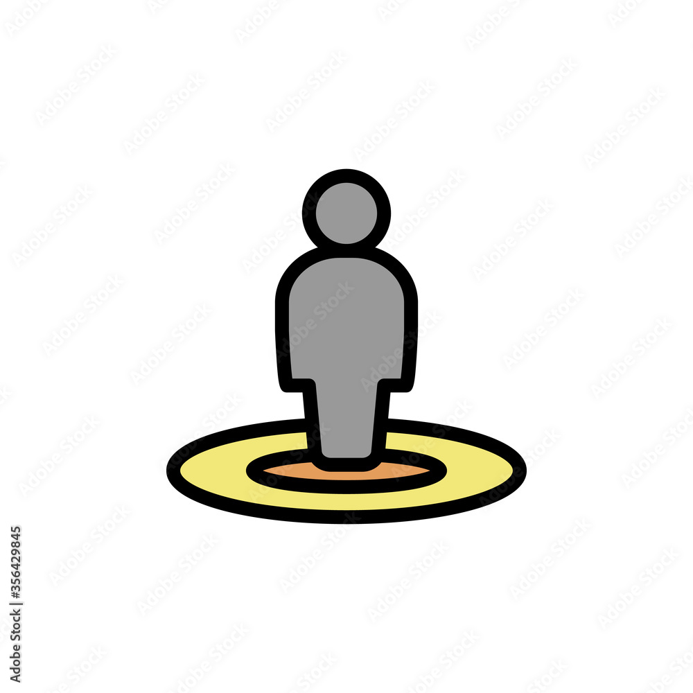 Poster man, placeholder icon. simple color with outline vector elements of navigation icons for ui and ux, 