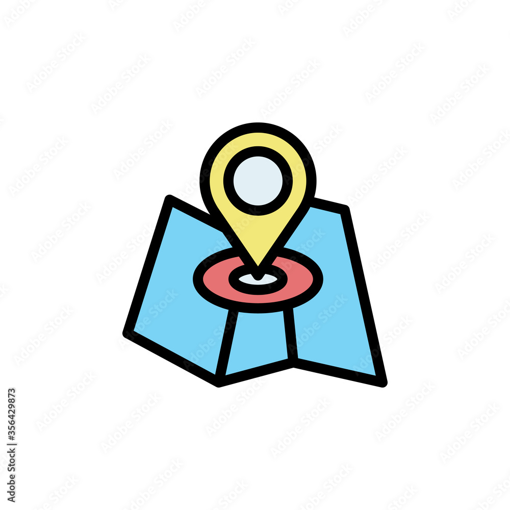 Poster placeholder, map icon. simple color with outline vector elements of navigation icons for ui and ux, 