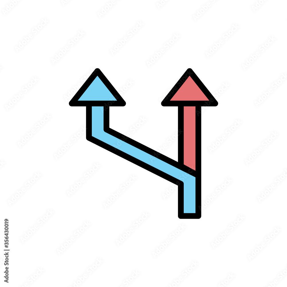 Poster detour, arrow icon. simple color with outline vector elements of navigation icons for ui and ux, web