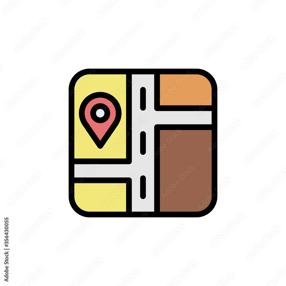 Poster map, placeholder icon. simple color with outline vector elements of navigation icons for ui and ux, 