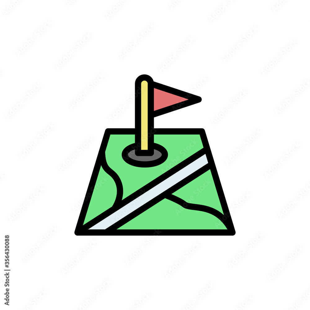 Poster flag, map icon. simple color with outline vector elements of navigation icons for ui and ux, website