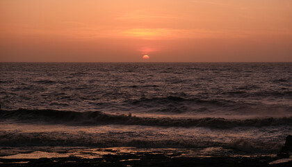 An evening in Mumbai City: Sea Sunset view by the beach