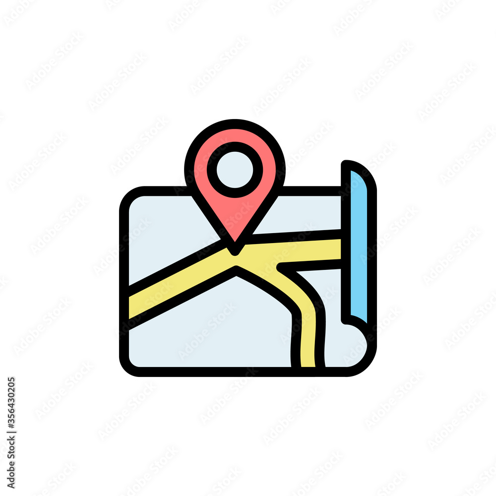 Poster placeholder, map icon. simple color with outline vector elements of navigation icons for ui and ux, 