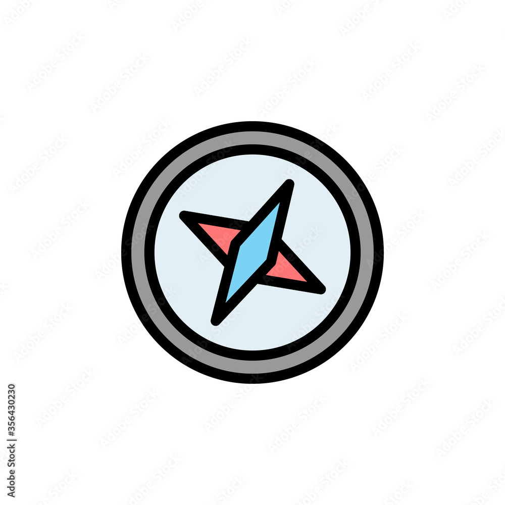 Poster compass icon. simple color with outline vector elements of navigation icons for ui and ux, website o