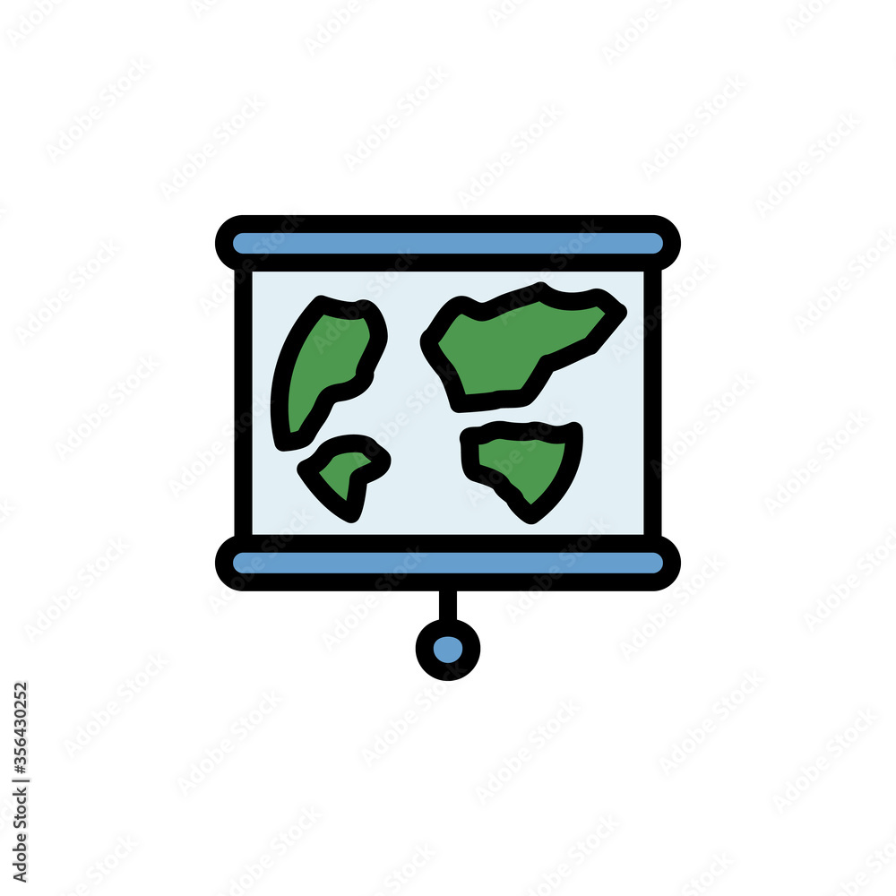 Poster presentation, map icon. simple color with outline vector elements of navigation icons for ui and ux,