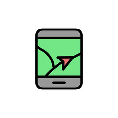 GPS, phone, map icon. Simple color with outline vector elements of navigation icons for ui and ux, website or mobile application
