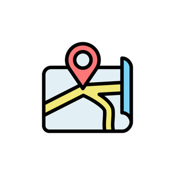 Placeholder, map icon. Simple color with outline vector elements of navigation icons for ui and ux, website or mobile application