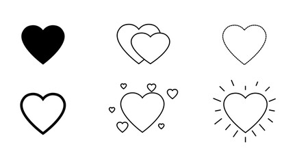 Set of heart line icons. Simple pictograms pack. Stroke vector illustration on a white background. Eps 10