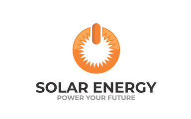 Creative innovation solar energy power vector logo design