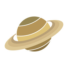 Saturn planet icon. Cartoon illustration isolated on a pure white background drawn by hand. Color vector.