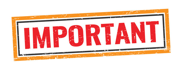 Fototapeta premium IMPORTANT red orange rectangle stamp.