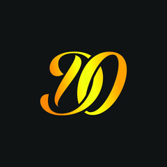 Initial Letter DO Logo Design Vector Template. Creative Linked Alphabetical DO Logo Vector