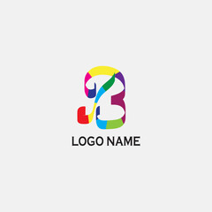 letter b colorful illustrations simple logo unique vector design