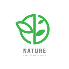 Nature green leaves concept logo design. Organic product creative logo sign. Environment ecology logo symbol. Vector illustration.